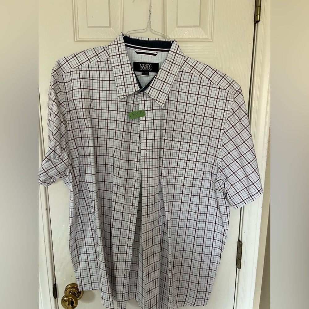 Classic White and Red Checkered Men's Shirt